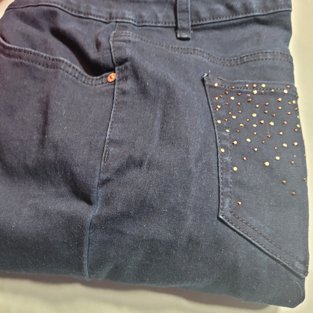 Style & Co. Black Studded Straight Leg Jeans
